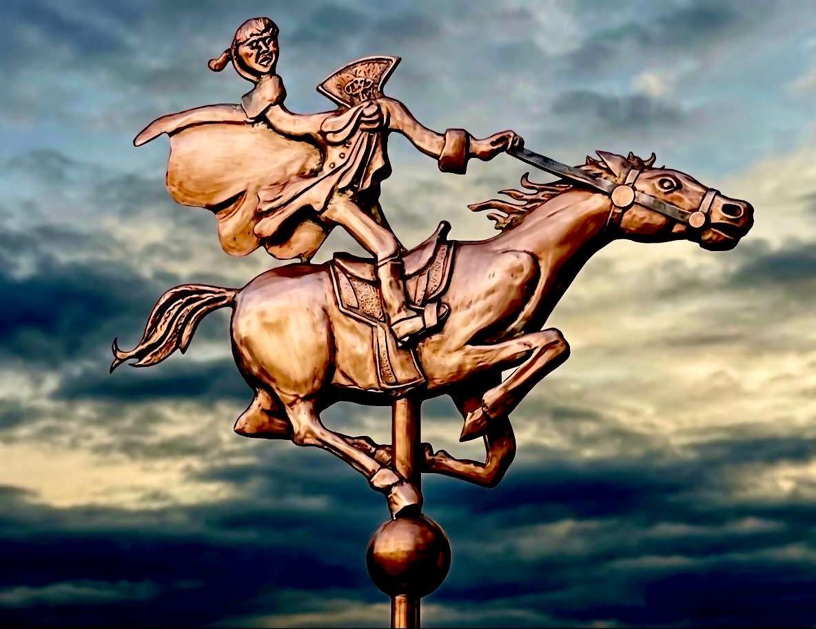 Handcrafted copper Headless Horseman Weathervane by SkyArt Studio inspired by The Legend of Sleepy Hollow